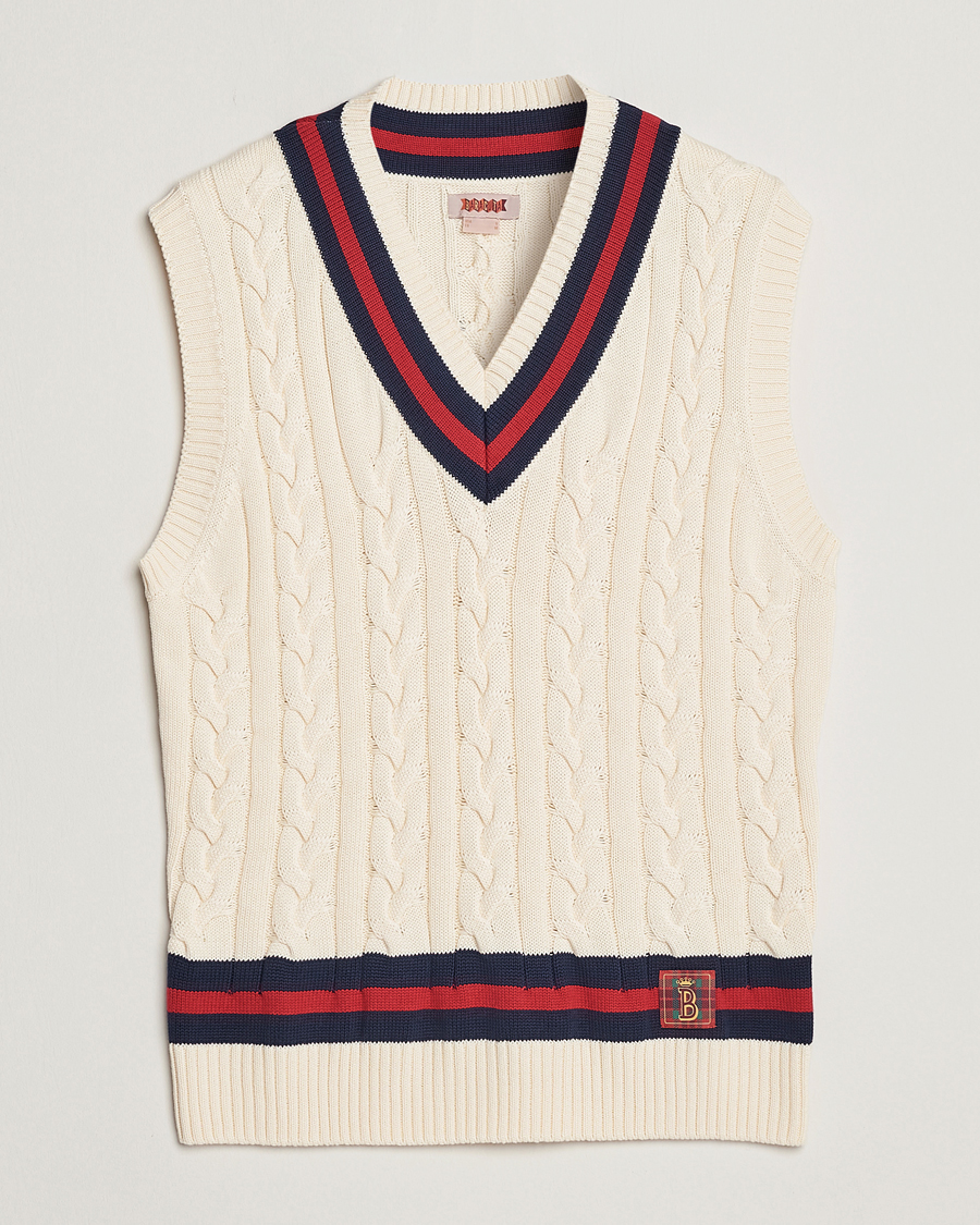 Mies | Puserot | Baracuta | Cotton Cable Knit Vest Off White