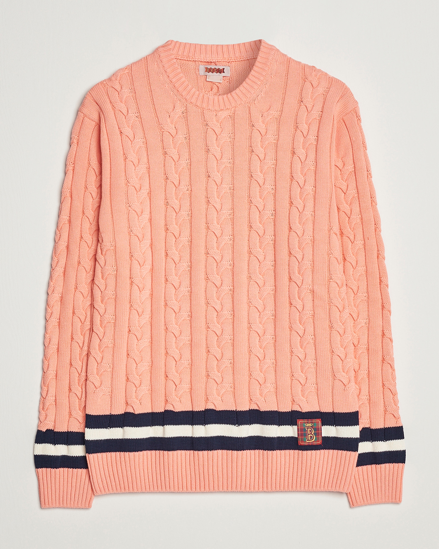 Mies | Puserot | Baracuta | Cotton Cable Crew Neck Flamingo