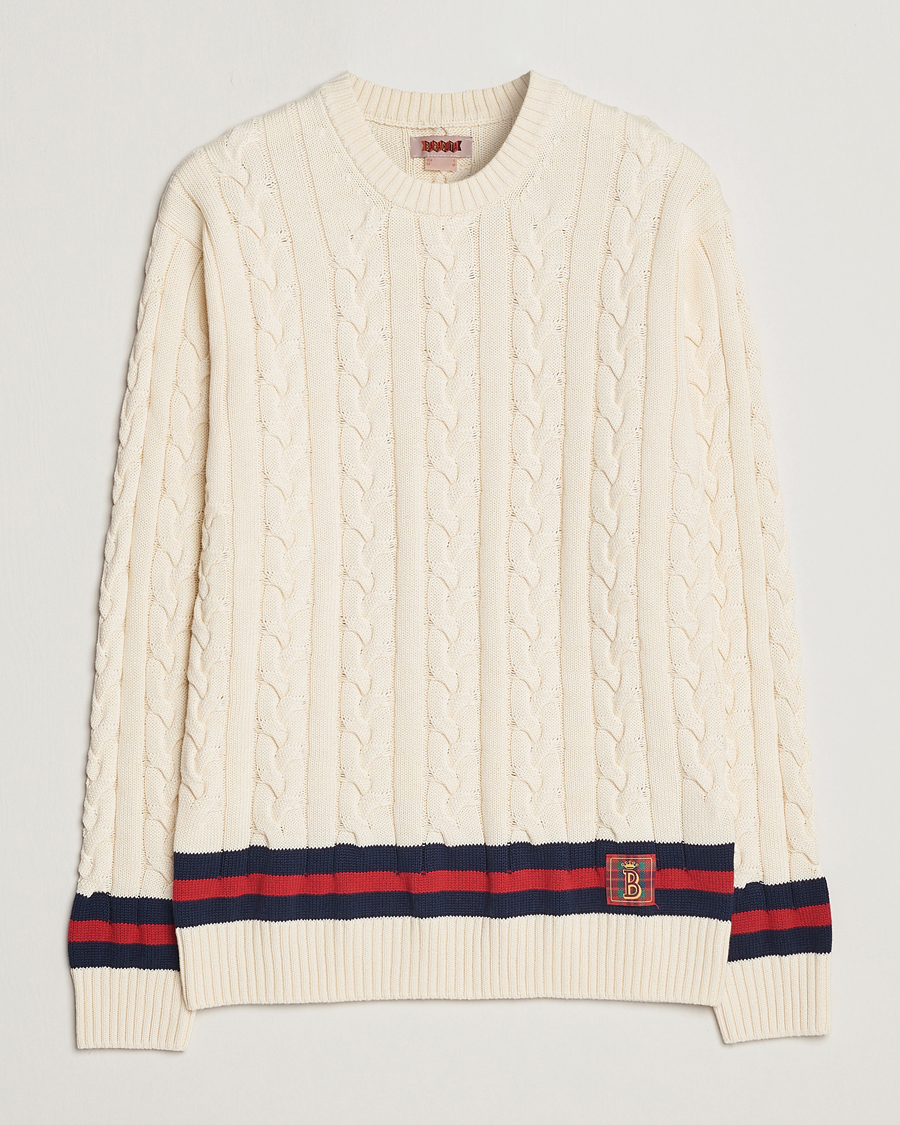 Mies | Puserot | Baracuta | Cotton Cable Crew Neck Off White