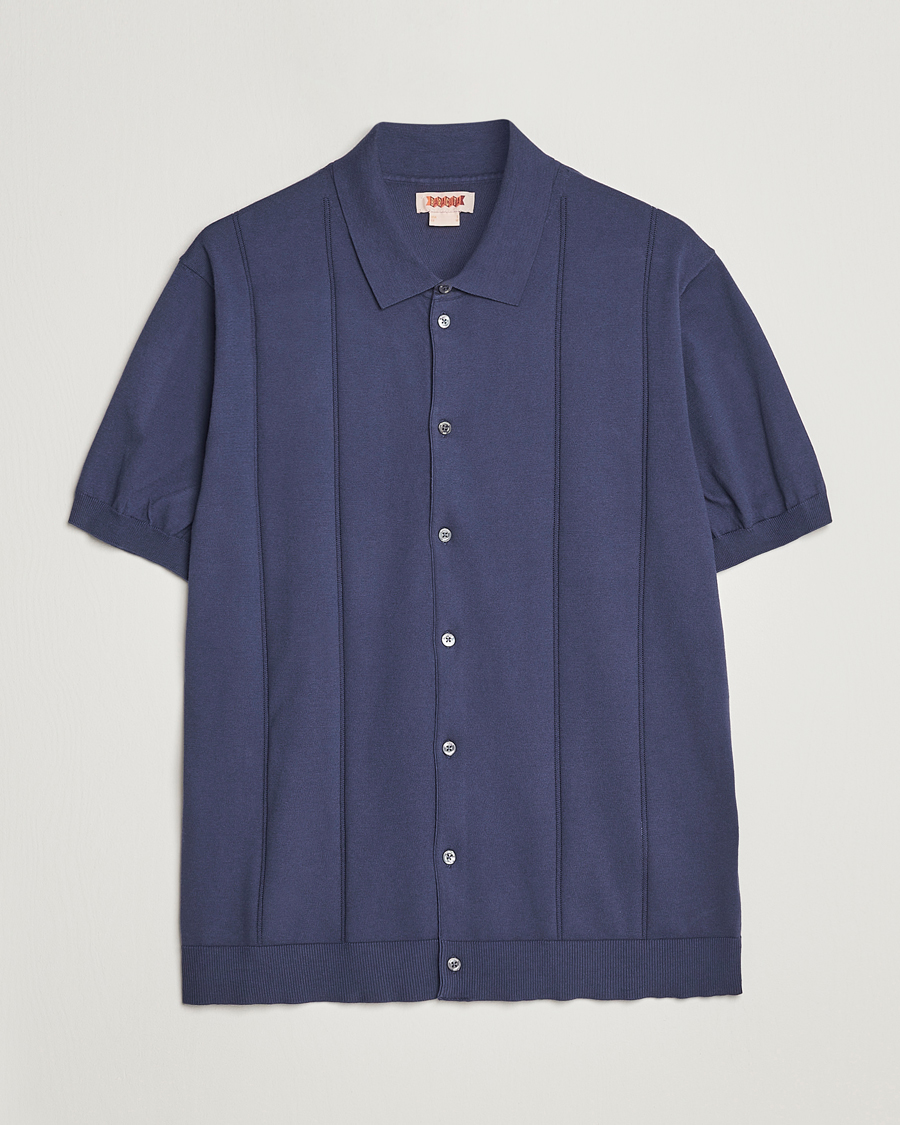 Mies | Pikeet | Baracuta | Horatio Cotton Garment Dyed Knitted Polo Shirt Navy