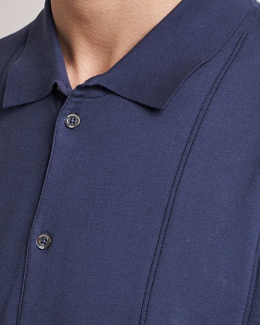 Mies | Pikeet | Baracuta | Horatio Cotton Garment Dyed Knitted Polo Shirt Navy