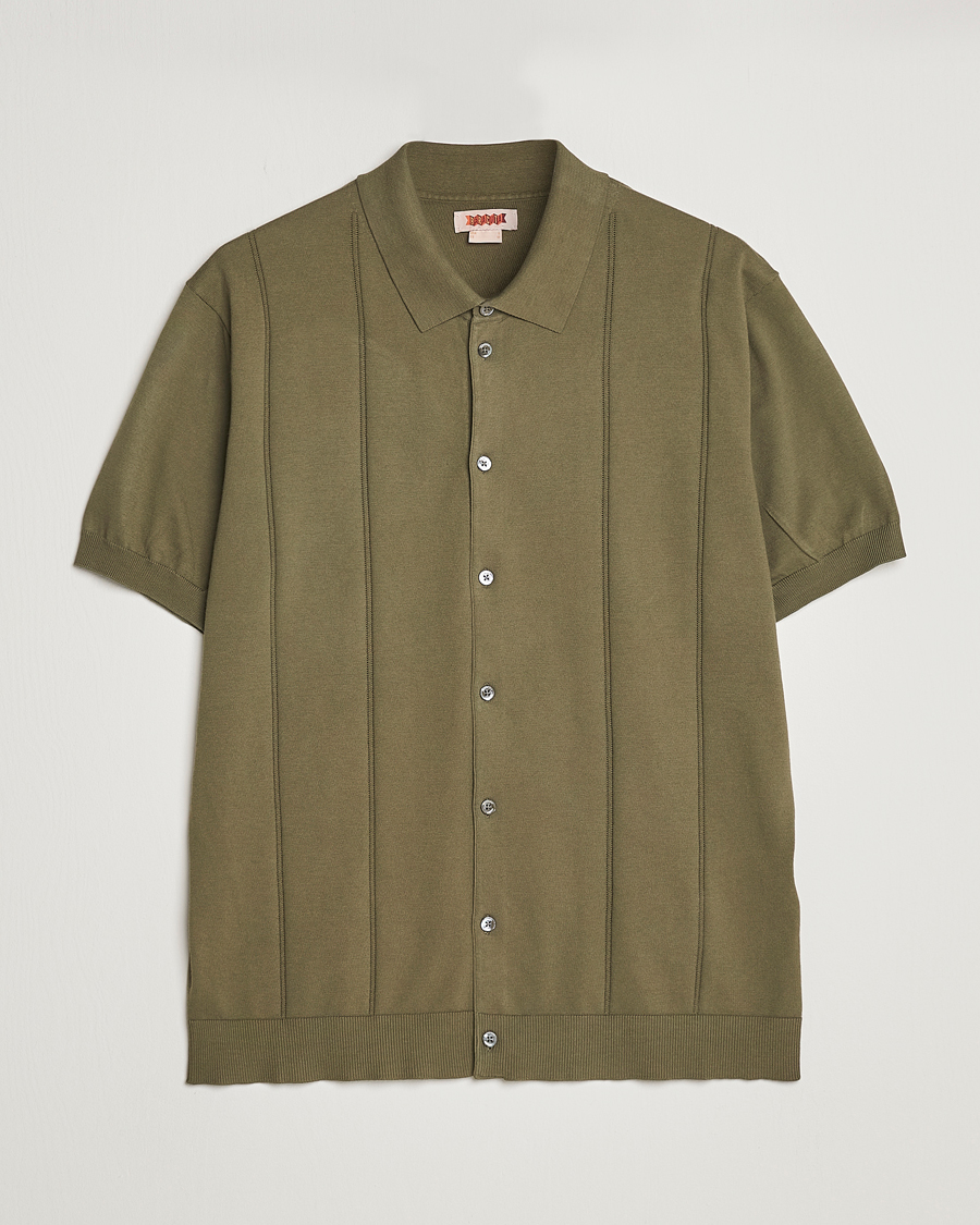 Mies | Pikeet | Baracuta | Horatio Cotton Garment Dyed Knitted Polo Shirt Olive