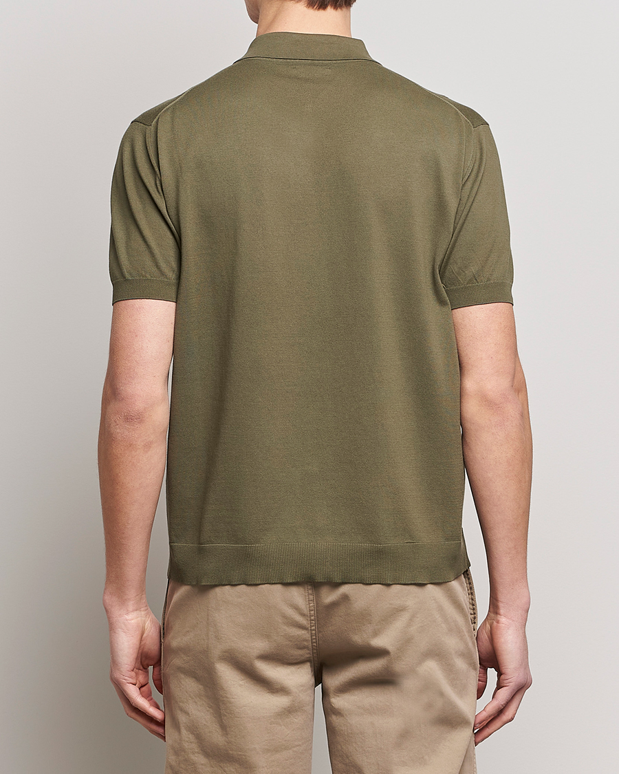 Mies | Pikeet | Baracuta | Horatio Cotton Garment Dyed Knitted Polo Shirt Olive