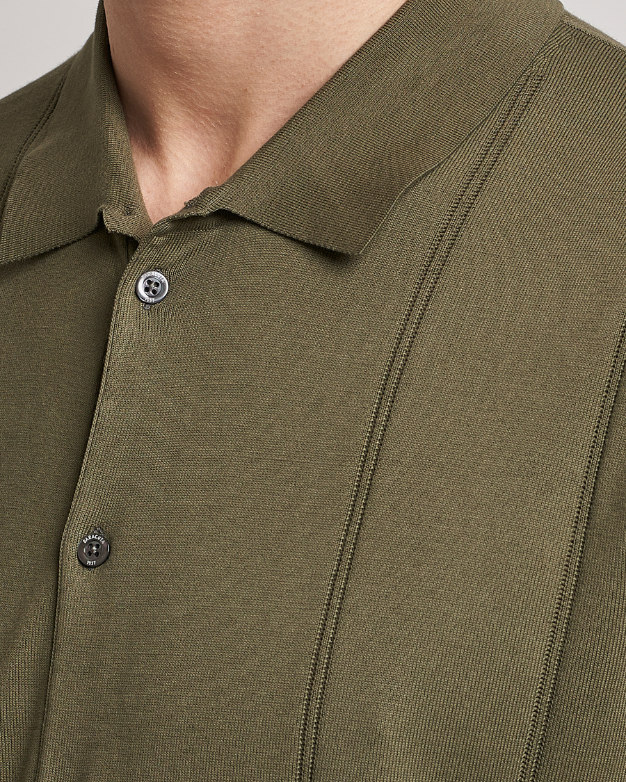 Mies | Pikeet | Baracuta | Horatio Cotton Garment Dyed Knitted Polo Shirt Olive