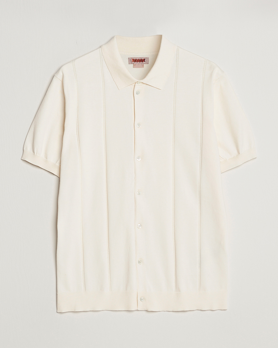 Mies | Pikeet | Baracuta | Horatio Cotton Garment Dyed Knitted Polo Shirt Ivory