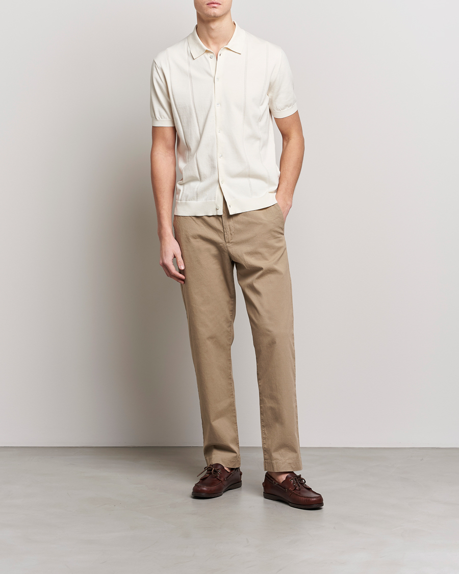 Mies | Pikeet | Baracuta | Horatio Cotton Garment Dyed Knitted Polo Shirt Ivory