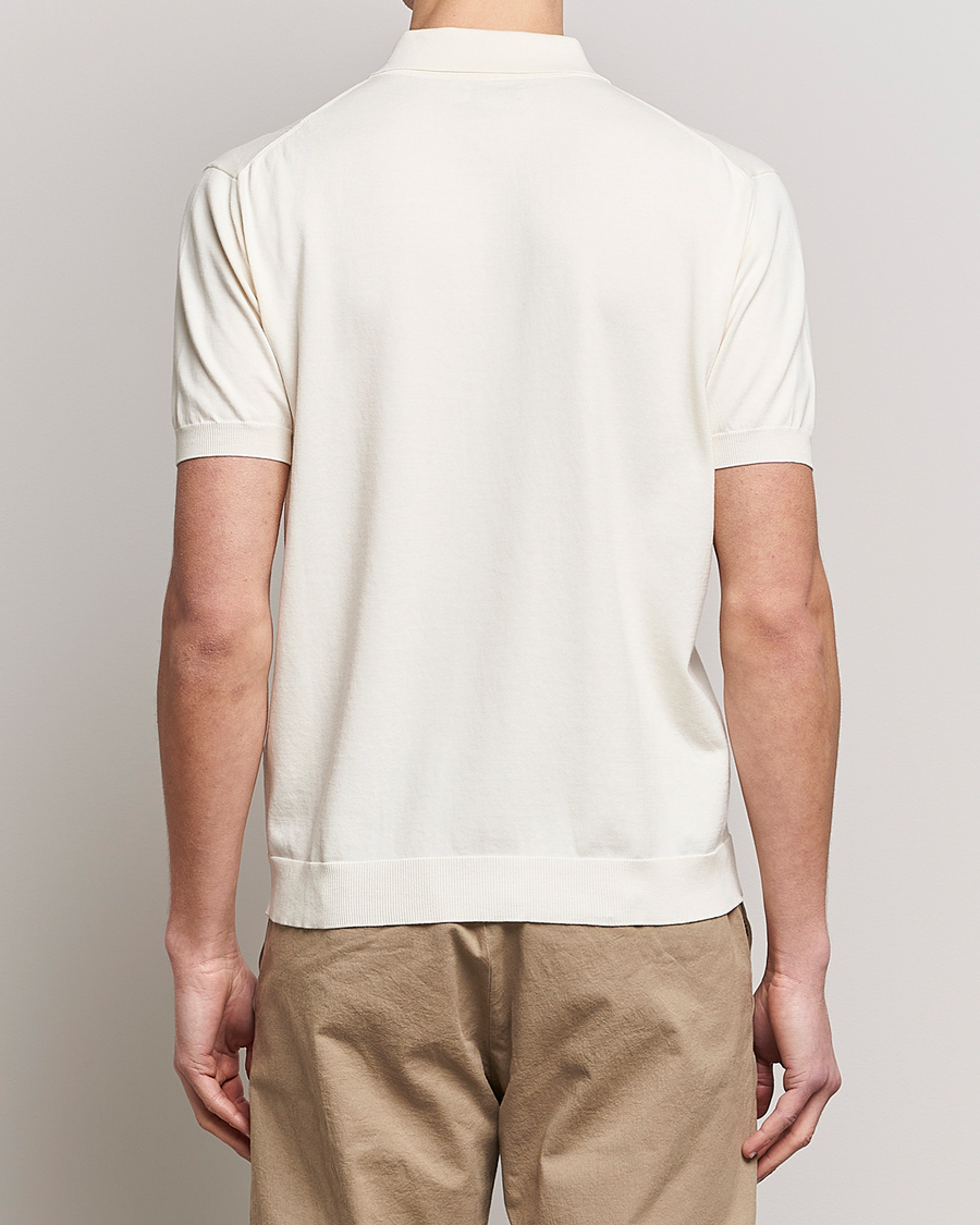 Mies | Pikeet | Baracuta | Horatio Cotton Garment Dyed Knitted Polo Shirt Ivory