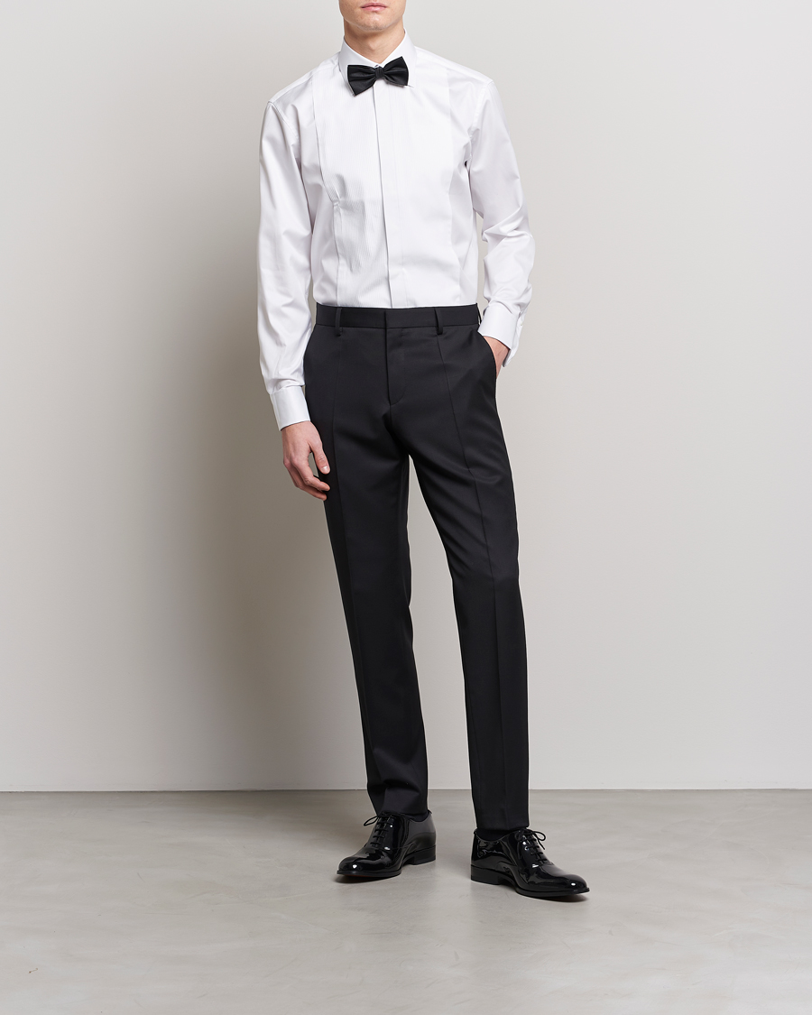 Mies | Black Tie | Stenströms | Fitted Body Smoking Shirt White