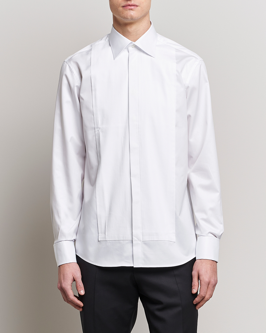Mies |  | Stenströms | Fitted Body Smoking Shirt White