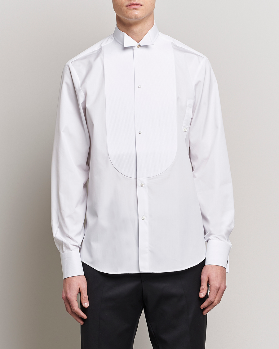 Mies | Smokkipaidat | Stenströms | Fitted Body Stand Up Collar Evening Shirt White