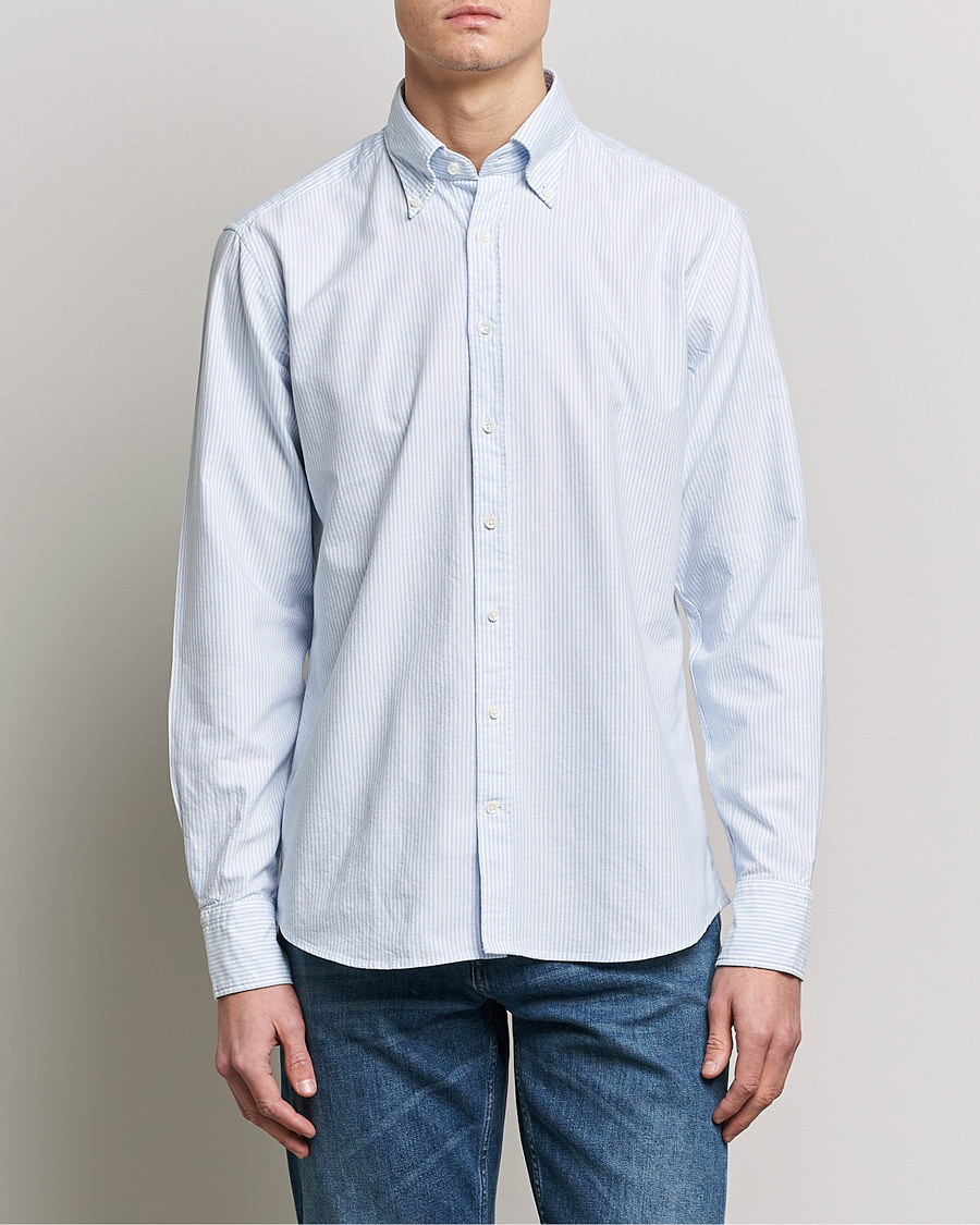 Mies |  | Stenströms | Fitted Body Oxford Shirt Blue/White