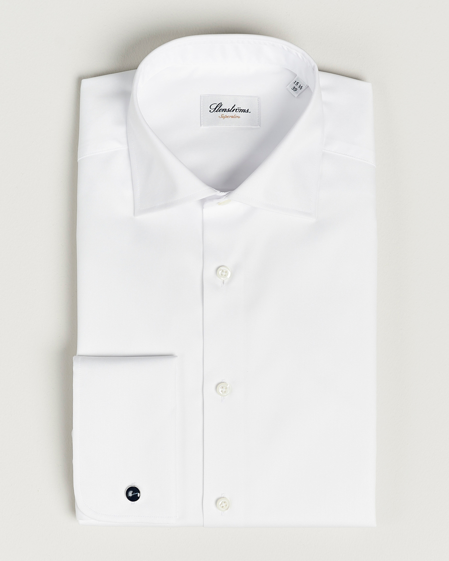 Mies |  | Stenströms | Superslim Double Cuff Cotton Shirt White