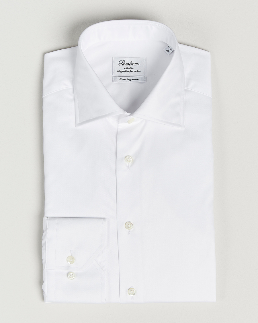 Mies |  | Stenströms | Slimline X-Long Sleeve Shirt White