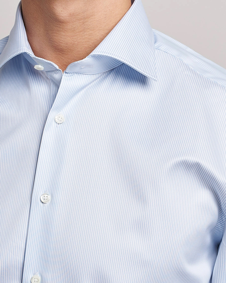 Men | Stenströms | Stenströms | Fitted Body X-Long Sleeve Shirt White/Blue