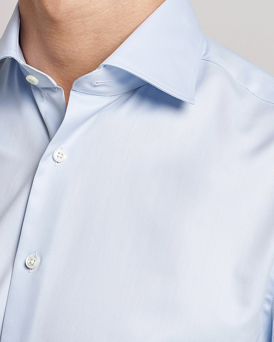Mies | Bisnespaidat | Stenströms | Fitted Body X-Long Sleeve Double Cuff Shirt Light Blue