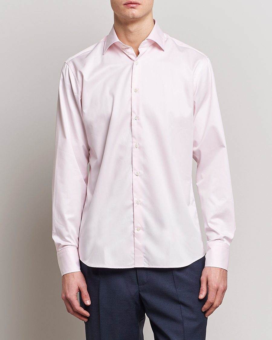 Mies |  | Stenströms | Fitted Body Cut Away Shirt Pink
