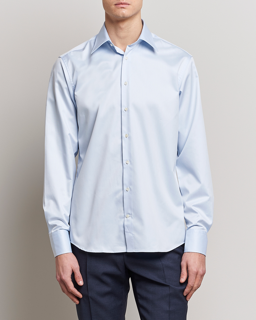 Mies | Business & Beyond | Stenströms | Fitted Body Kent Collar Shirt Light Blue