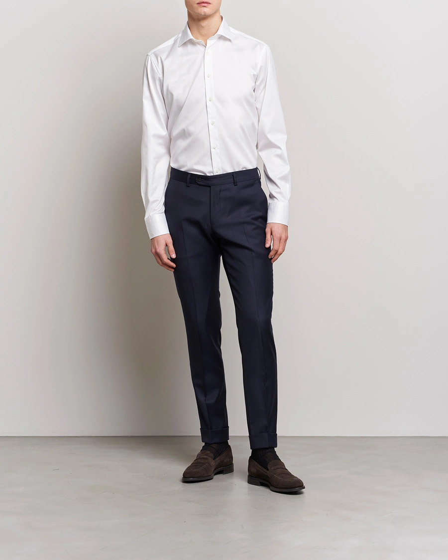 Mies |  | Stenströms | Slimline Twofold Stretch Shirt White