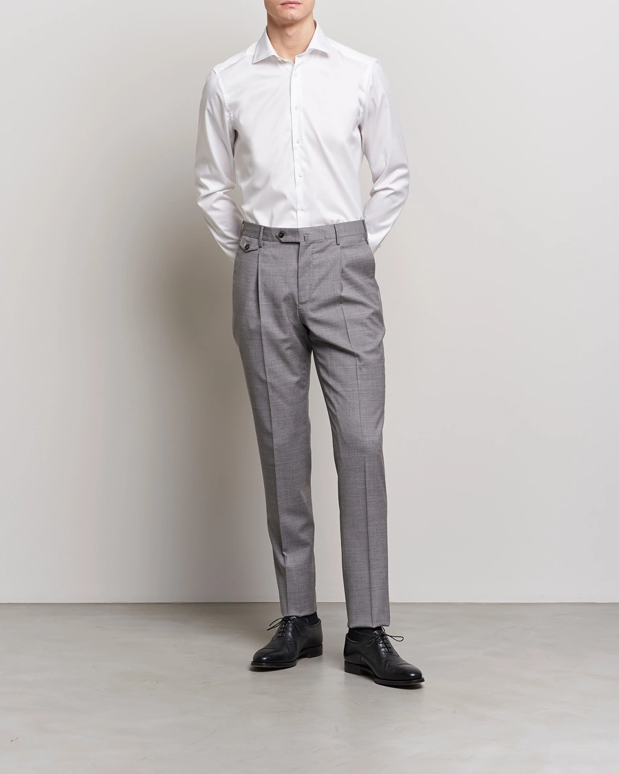 Mies | Viralliset | Stenströms | Fitted Body Twofold Stretch Shirt White