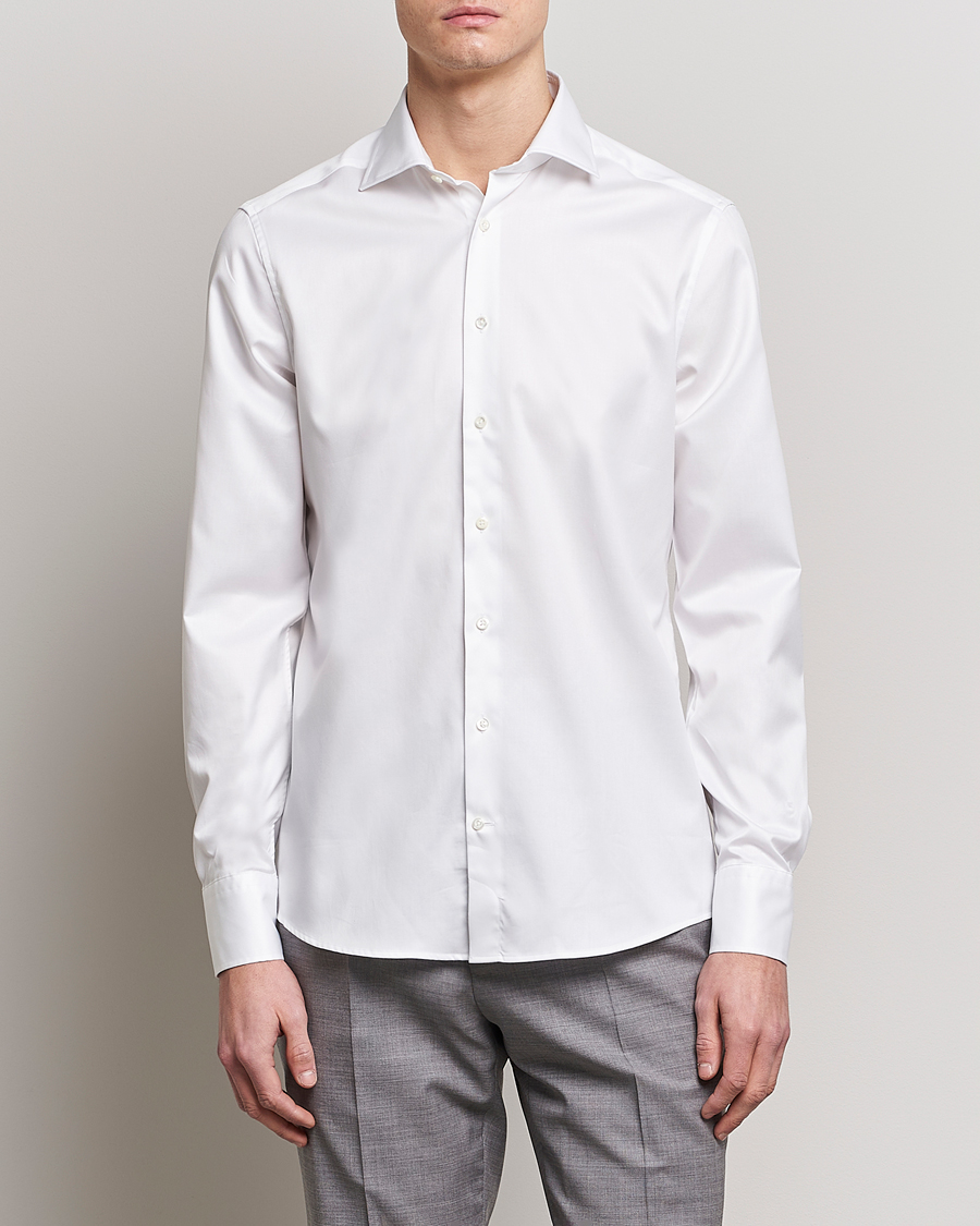 Mies |  | Stenströms | Fitted Body Twofold Stretch Shirt White