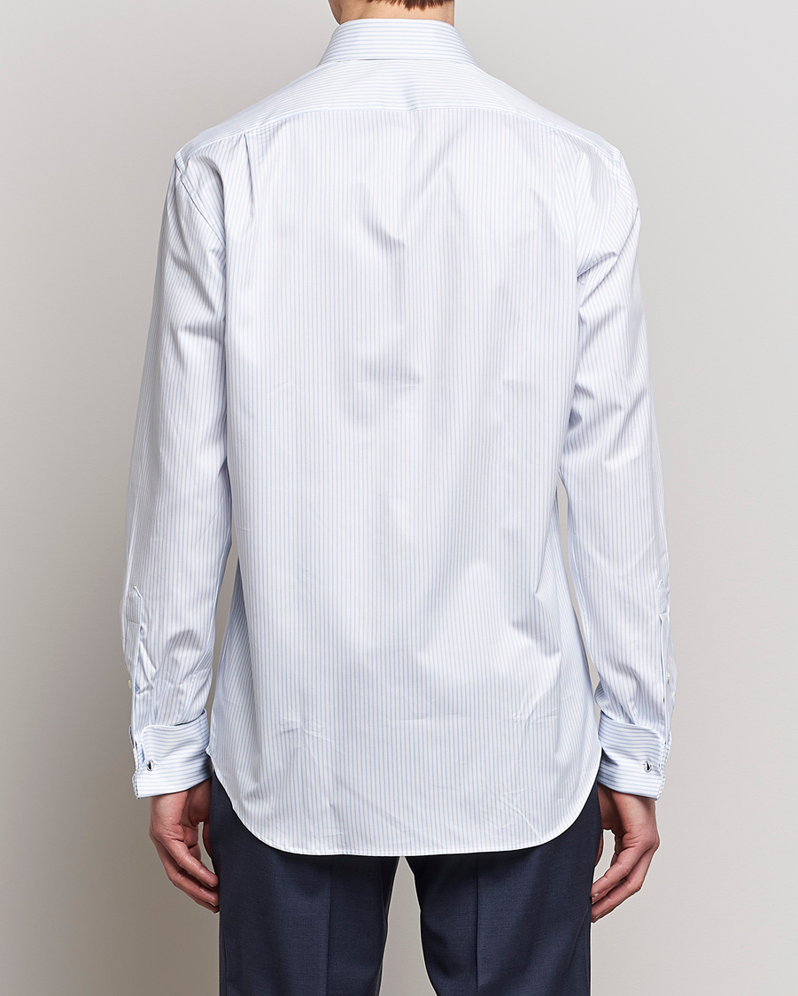 Mies | Kauluspaidat | Stenströms | Fitted Body Cotton Double Cuff Shirt White/Blue
