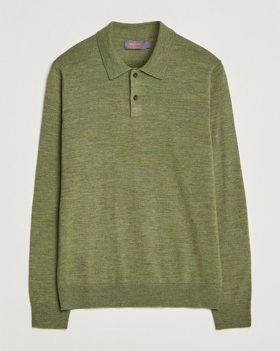 Mies | Puserot | Morris | Merino Knitted Polo Olive