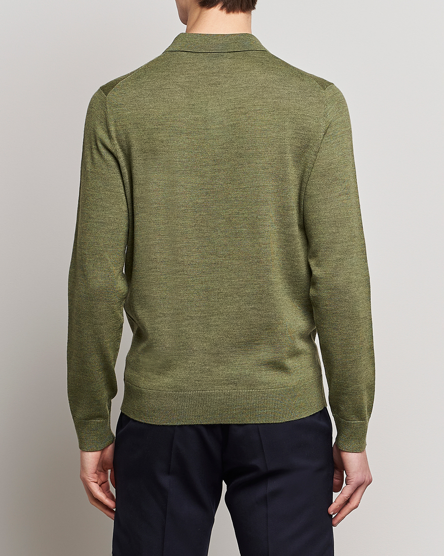 Mies | Puserot | Morris | Merino Knitted Polo Olive
