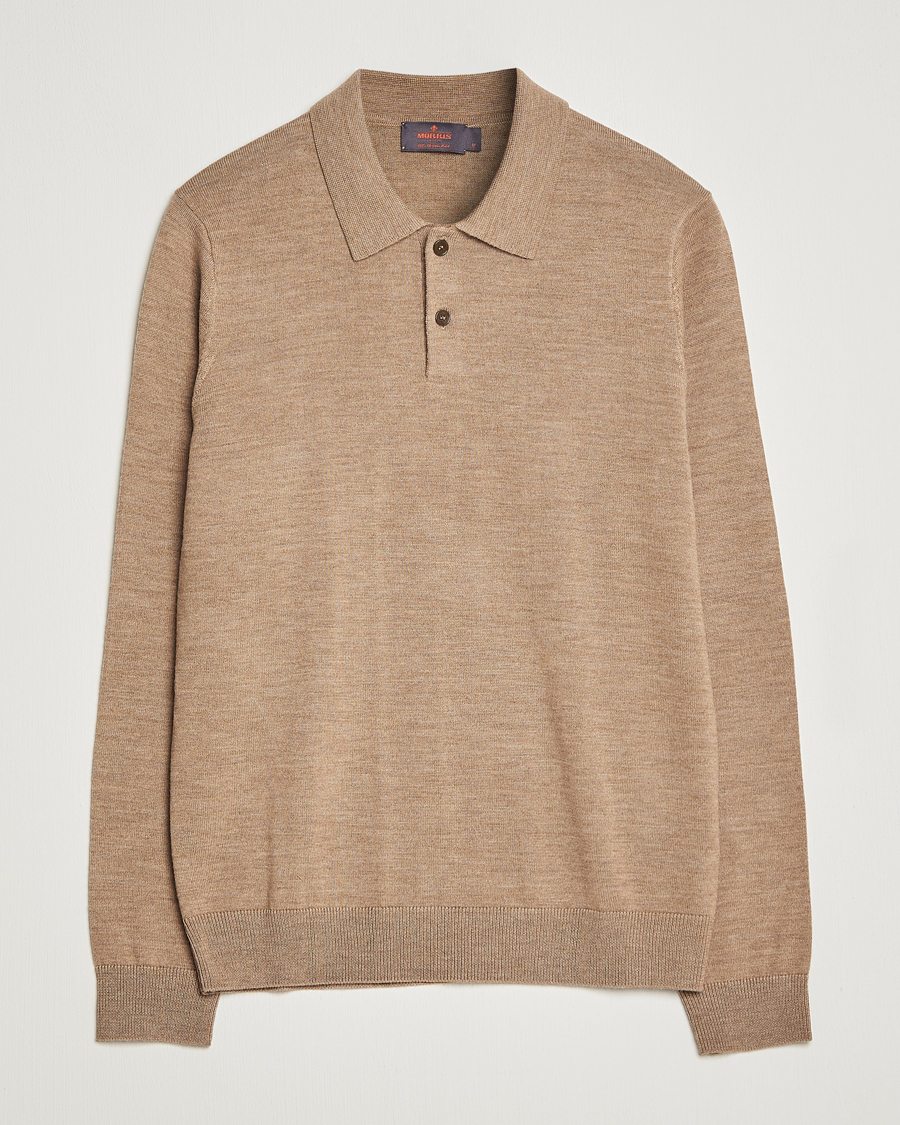 Mies | Puserot | Morris | Merino Knitted Polo Khaki
