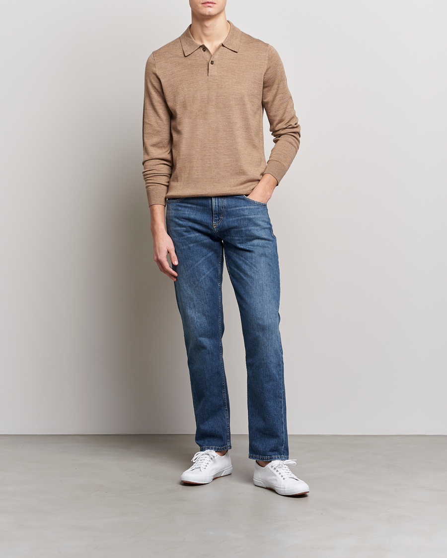 Mies | Puserot | Morris | Merino Knitted Polo Khaki