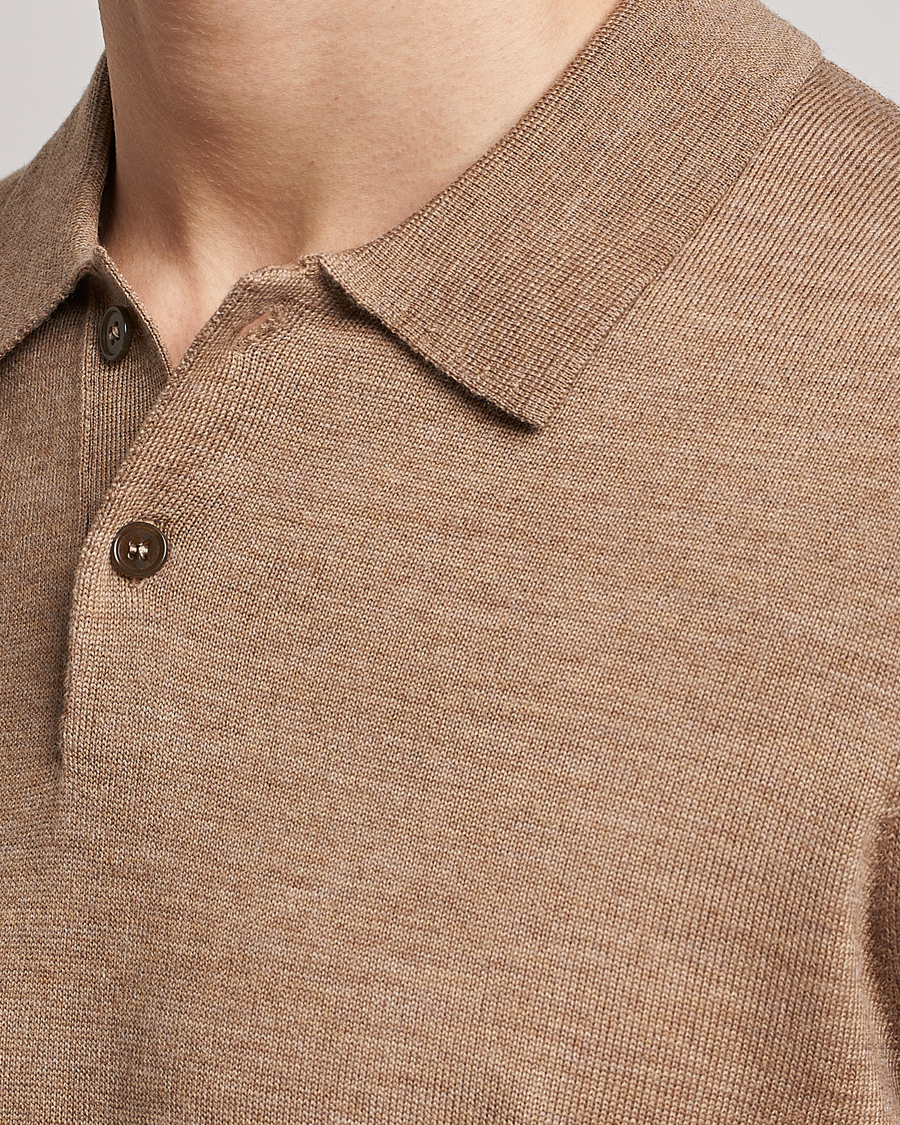Mies | Puserot | Morris | Merino Knitted Polo Khaki
