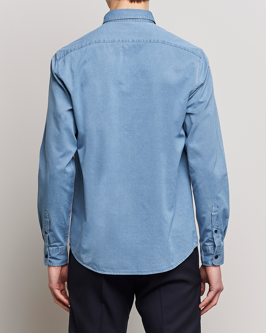 Mies | Kauluspaidat | Sunspel | Cotton Twill Indigo Shirt Light Indigo
