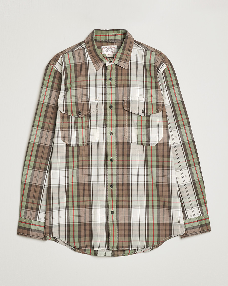 Mies | Kauluspaidat | Filson | Washed Feather Cloth Shirt Sage/Olive Plaid