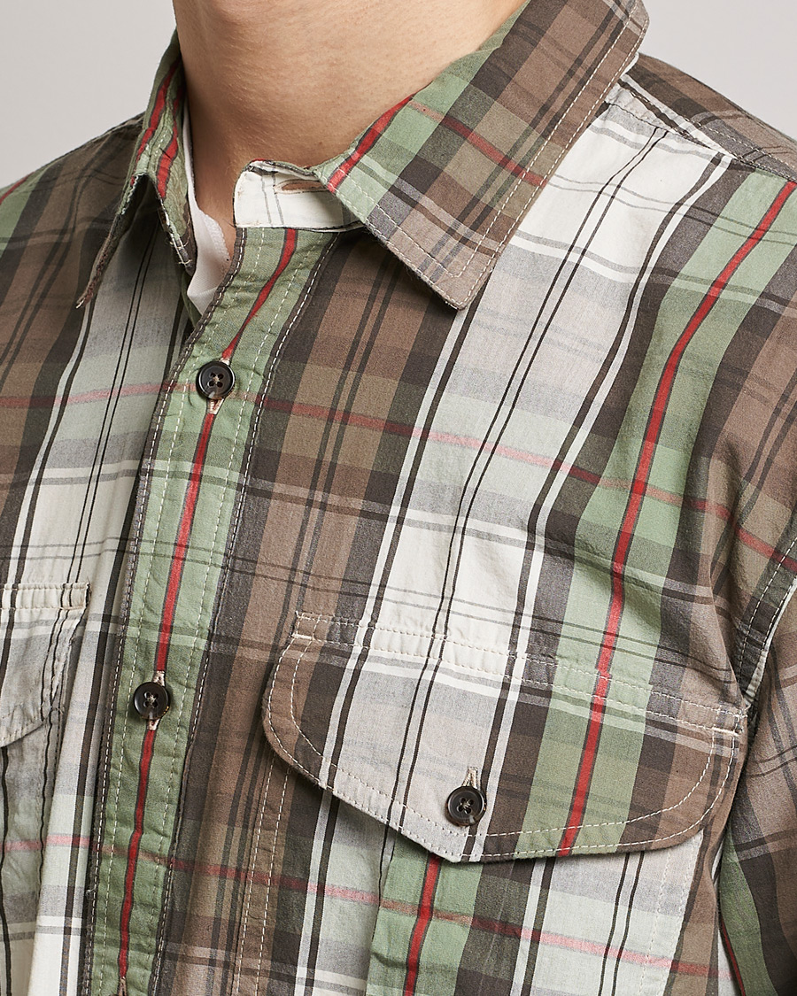 Mies | Kauluspaidat | Filson | Washed Feather Cloth Shirt Sage/Olive Plaid