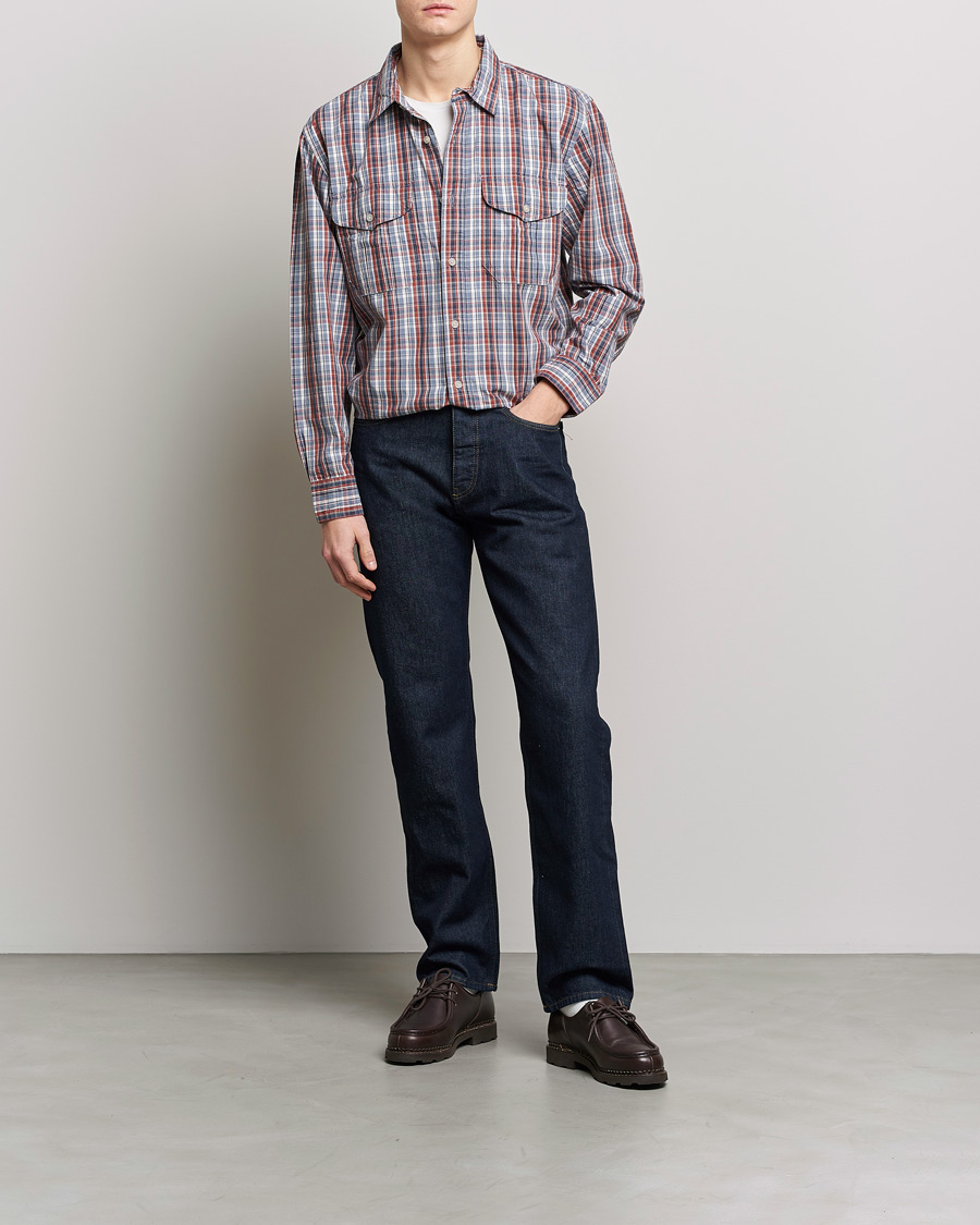 Mies | Kauluspaidat | Filson | Washed Feather Cloth Shirt Navy/Iron/Ivory