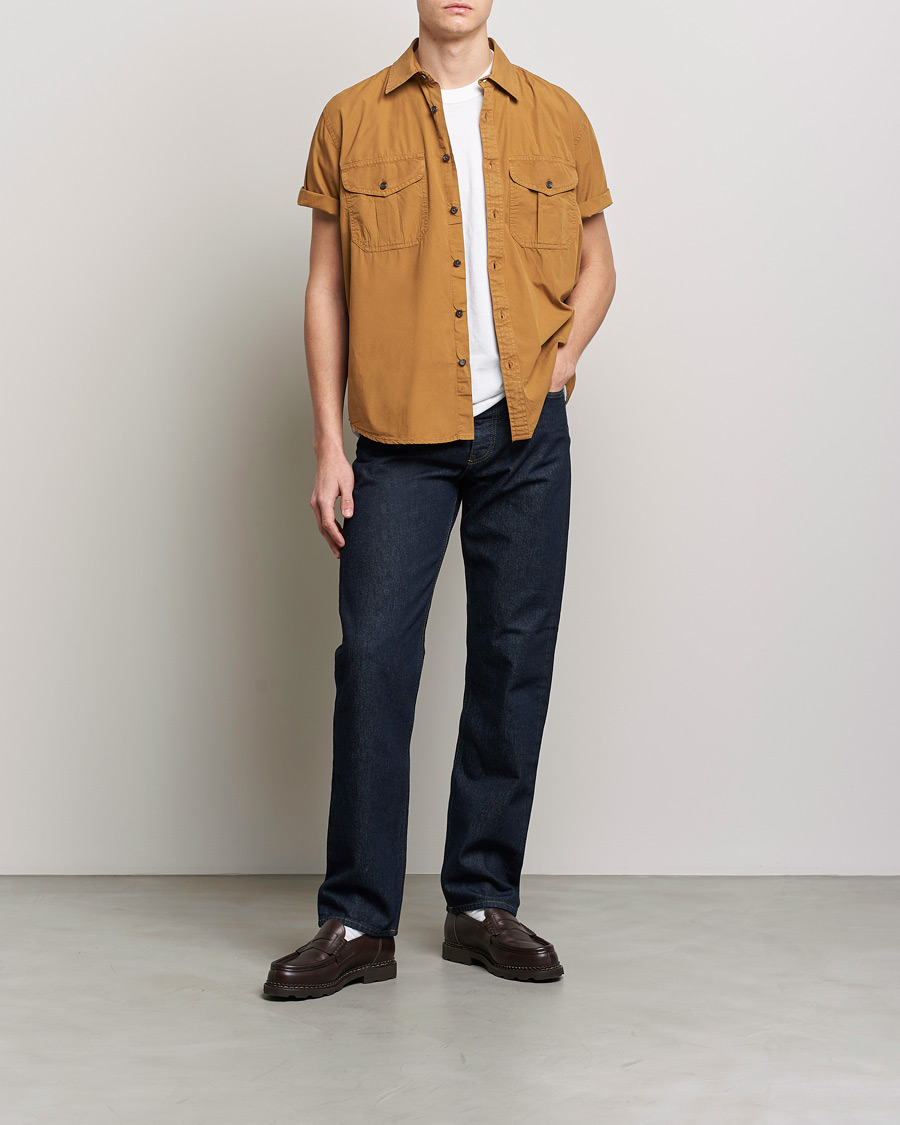 Mies | Kauluspaidat | Filson | Washed Feather Cloth Short Sleeve Shirt Gold Ochre