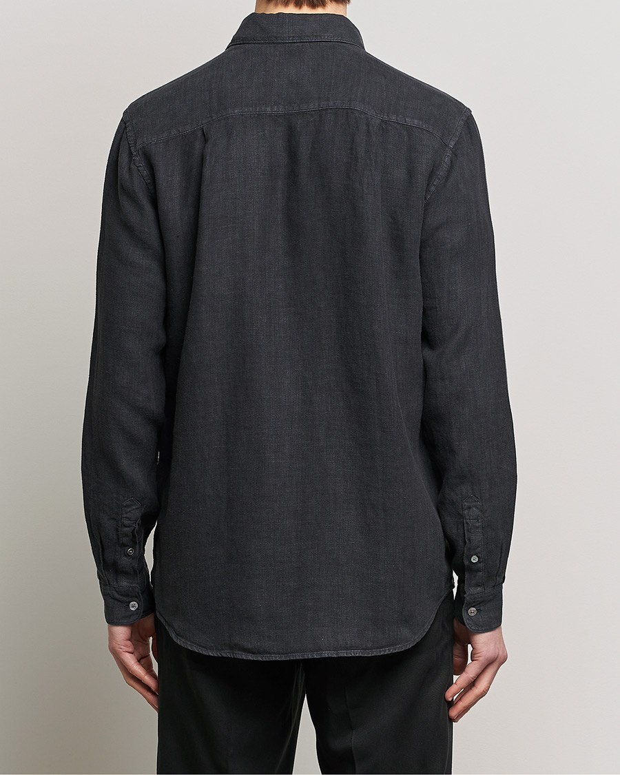 Mies | Kauluspaidat | A Day's March | Abu Linen Shirt Off Black