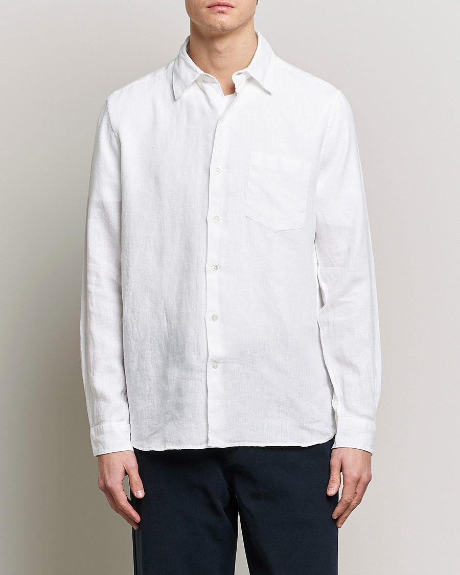 Mies | A Day's March | A Day's March | Abu Linen Shirt White