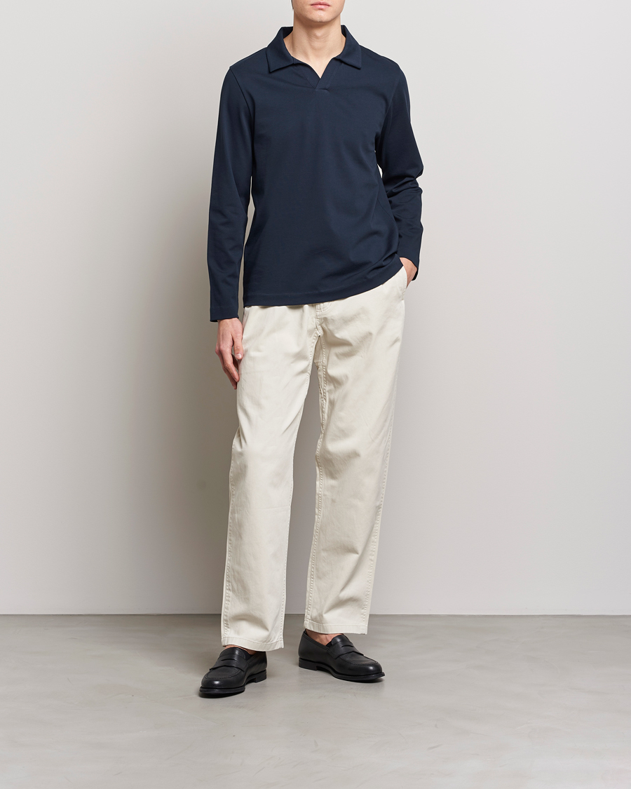 Mies | Puserot | A Day's March | Branford Long Sleeve Jersey Polo Navy