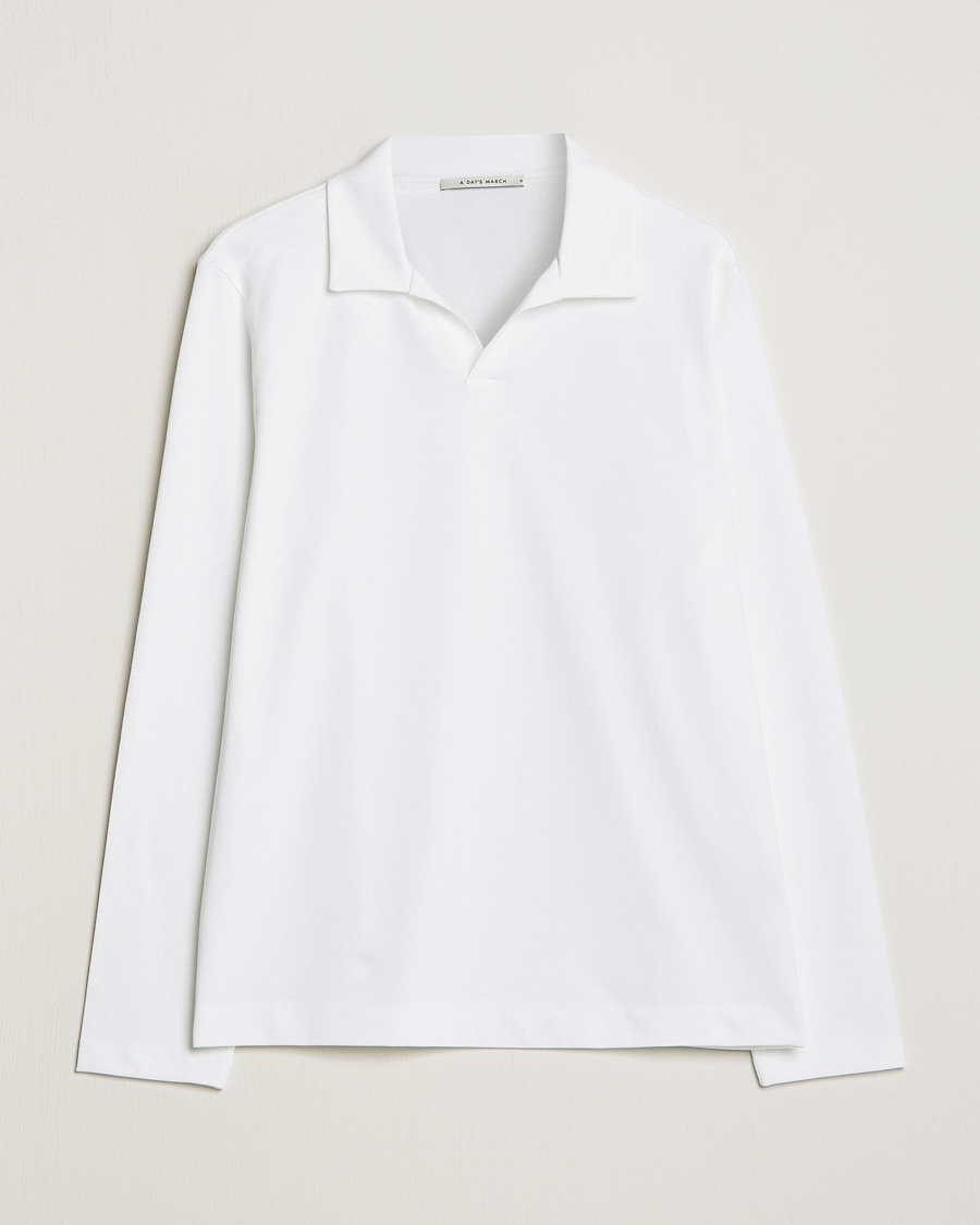 Mies | Puserot | A Day's March | Branford Long Sleeve Jersey Polo Off White