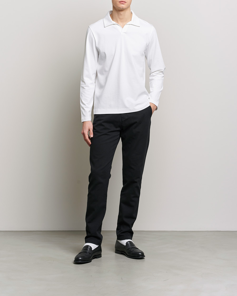 Mies | Puserot | A Day's March | Branford Long Sleeve Jersey Polo Off White