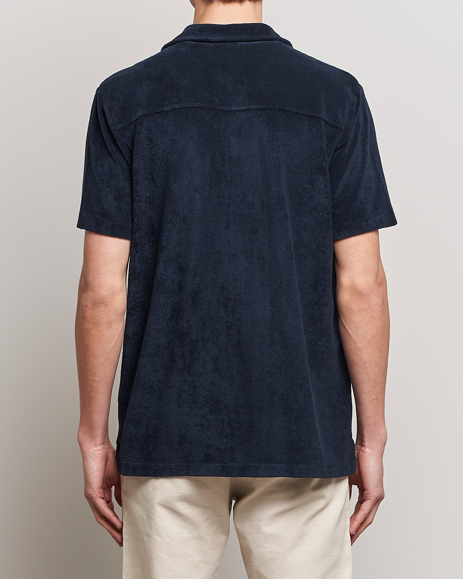 Mies | Kauluspaidat | A Day's March | Yamu Short Sleeve Terry Shirt Navy