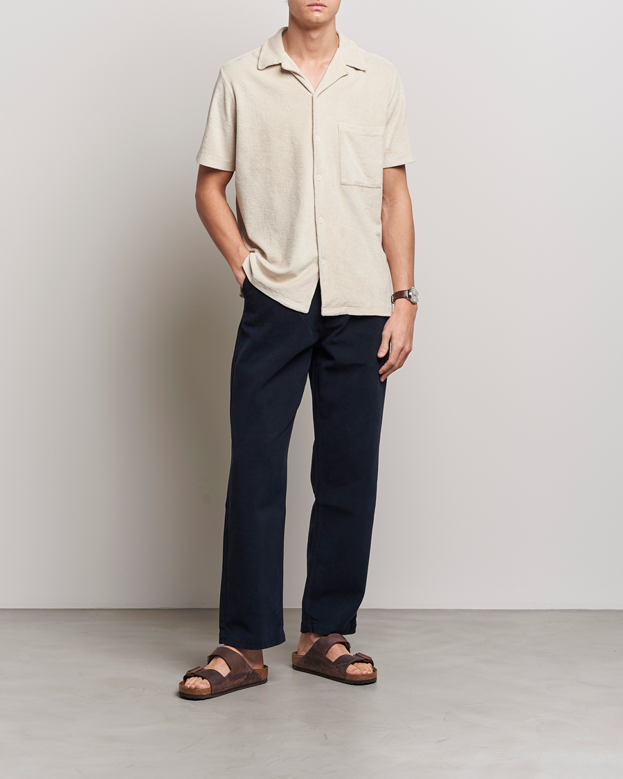 Mies | Kauluspaidat | A Day's March | Yamu Short Sleeve Terry Shirt Desert