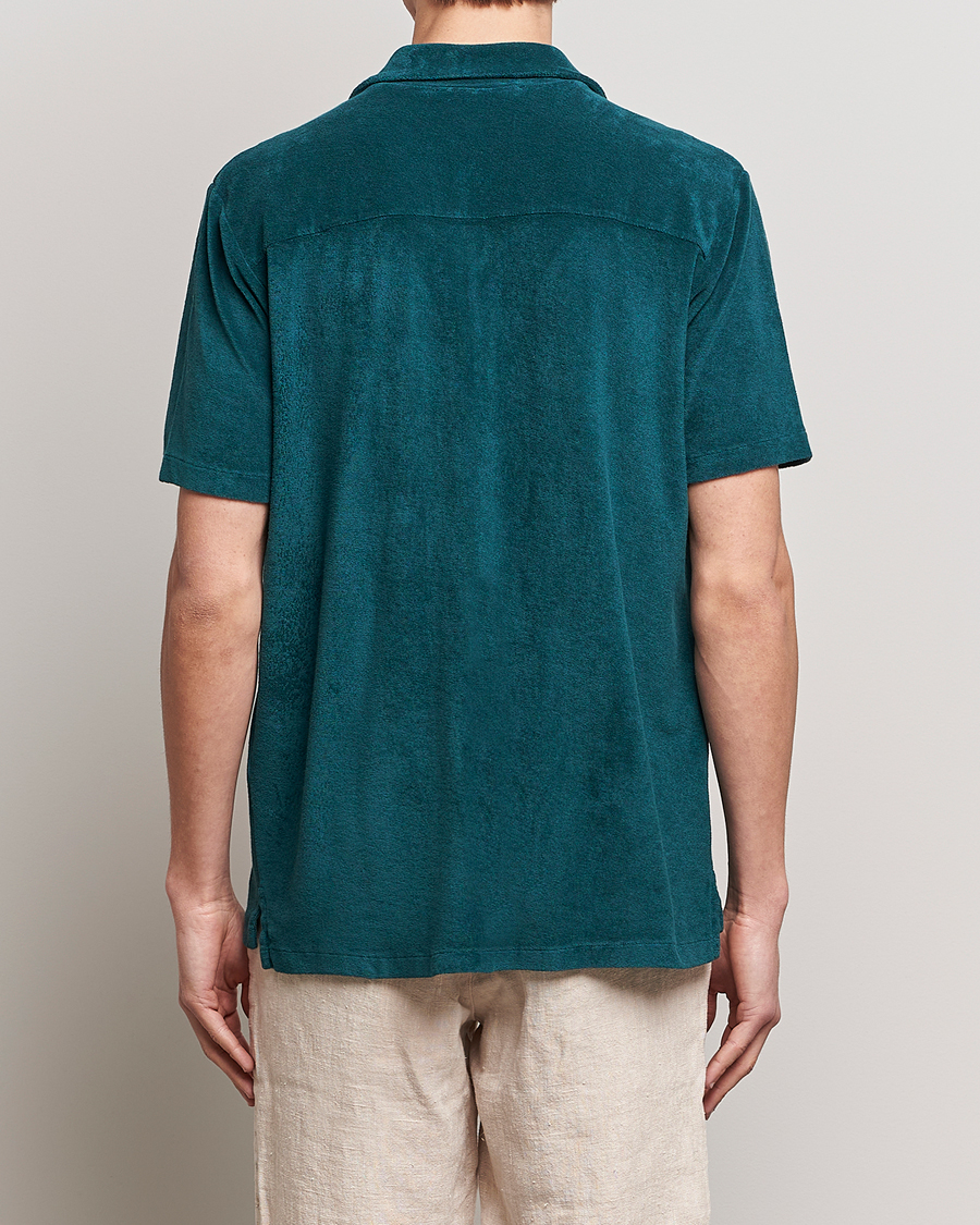 Mies | Kauluspaidat | A Day's March | Yamu Short Sleeve Terry Shirt Teal