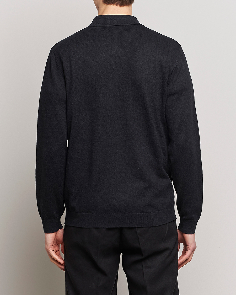 Mies | Pikeet | A Day's March | Manol Cotton Linen Polo Black