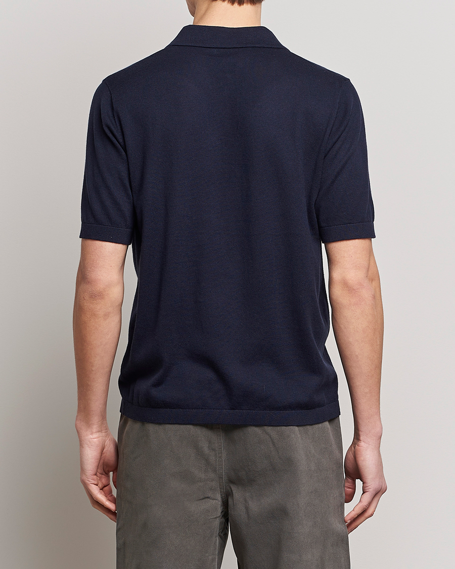 Mies | Pikeet | A Day's March | Ebro Open Collar Cotton/Wool Navy