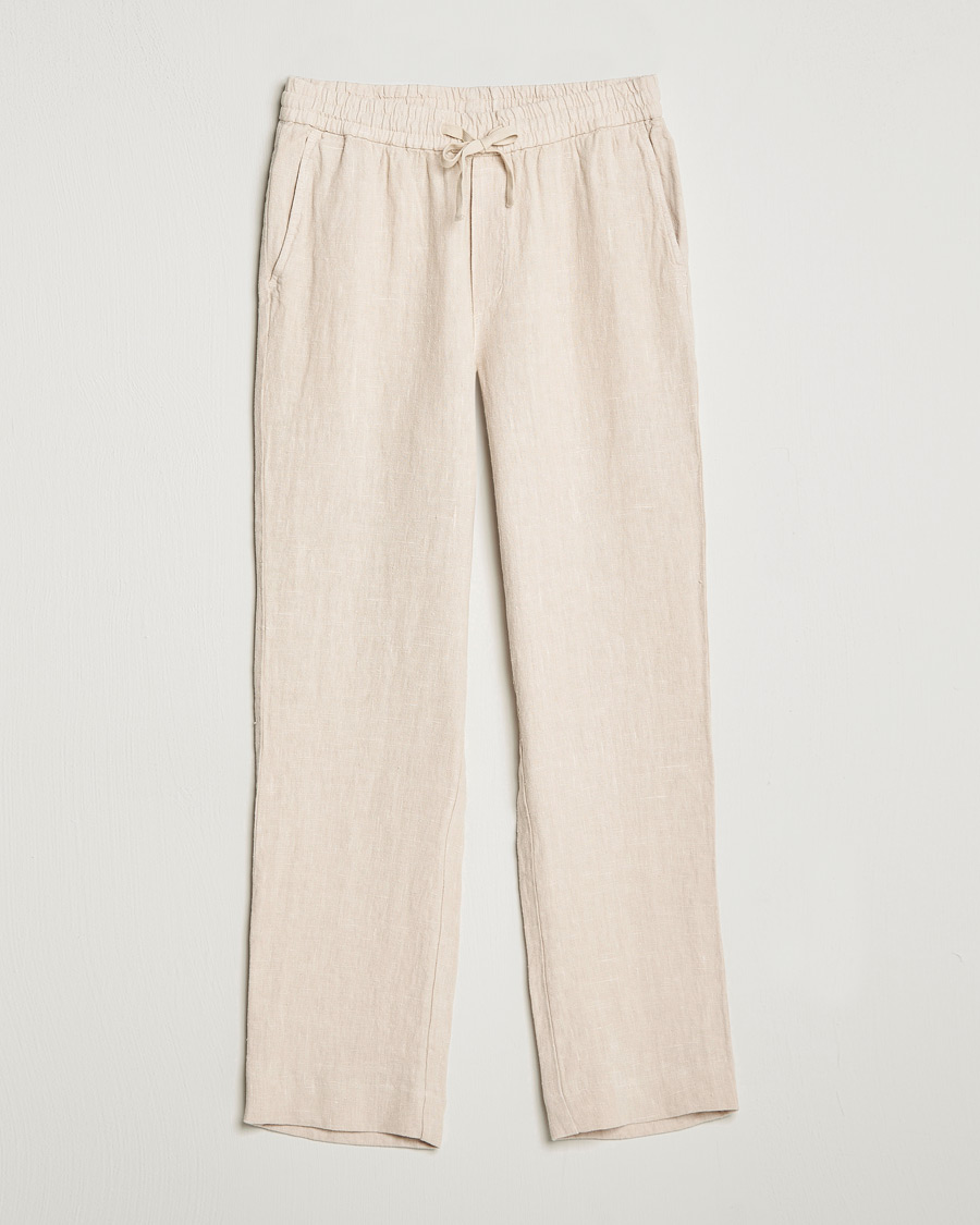 Mies | Housut | A Day's March | Tamait Drawstring Linen Trousers Oyster