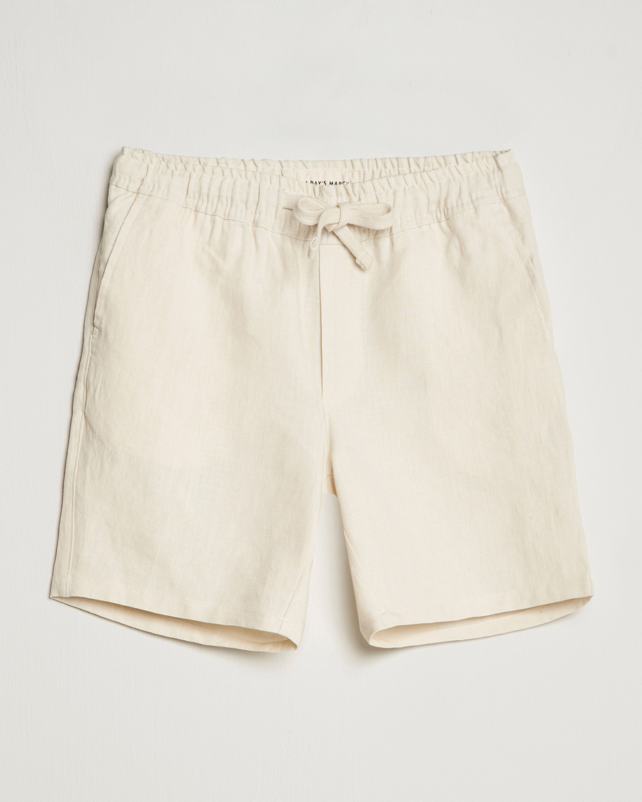 Mies | Shortsit | A Day's March | Ipu Drawstring Linen Shorts Oyster