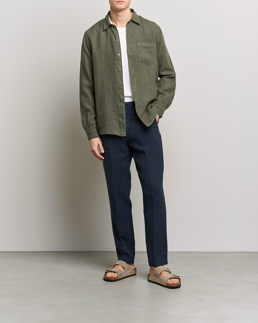 Mies | Housut | A Day's March | Madu Linen Trouser Navy