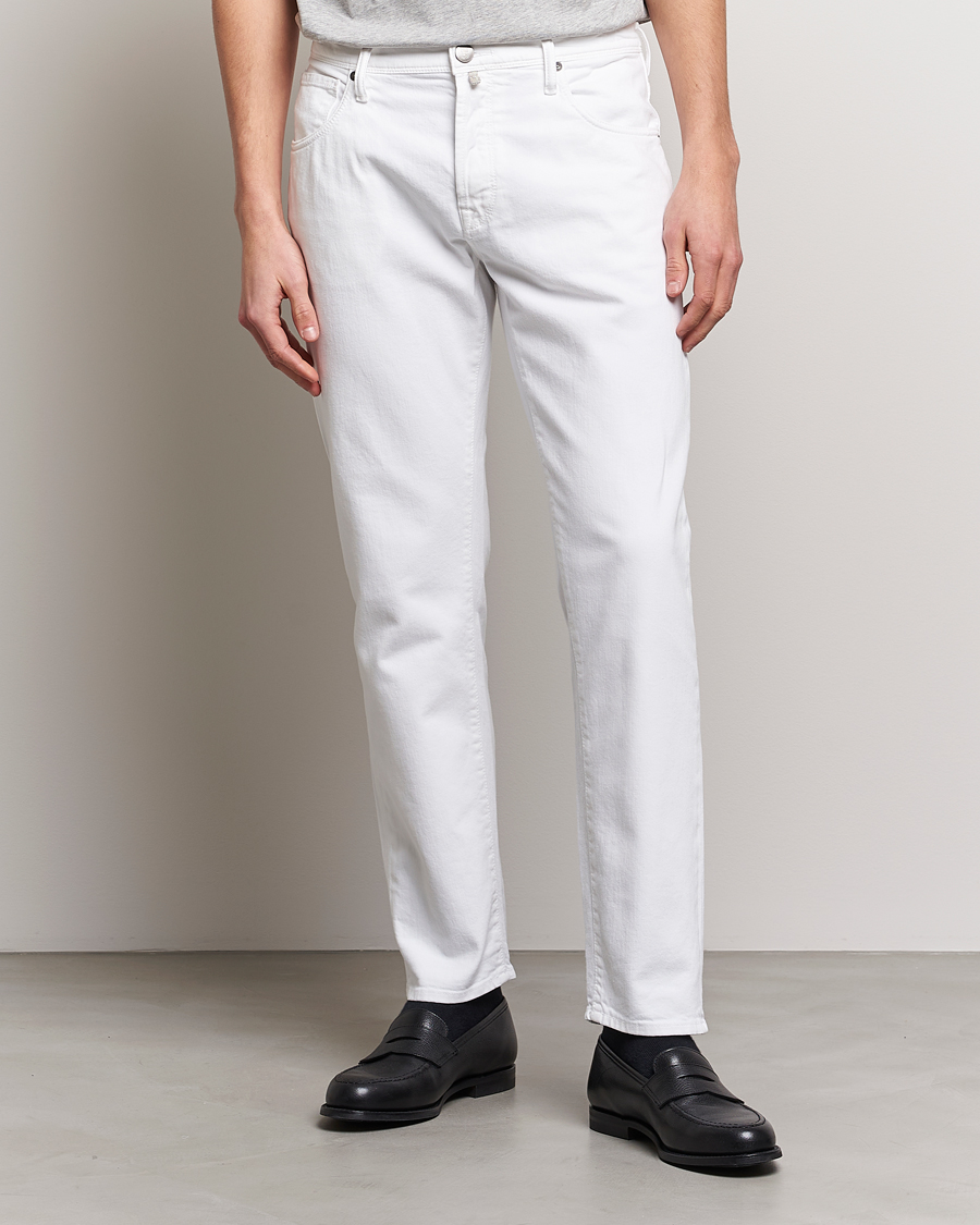 Mies | Viisitaskuhousut | Incotex | Cotton Stretch 5-Pocket Pants White
