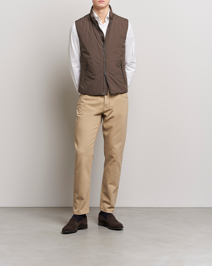 Mies | Housut | Incotex | Cotton Stretch 5-Pocket Pants Beige